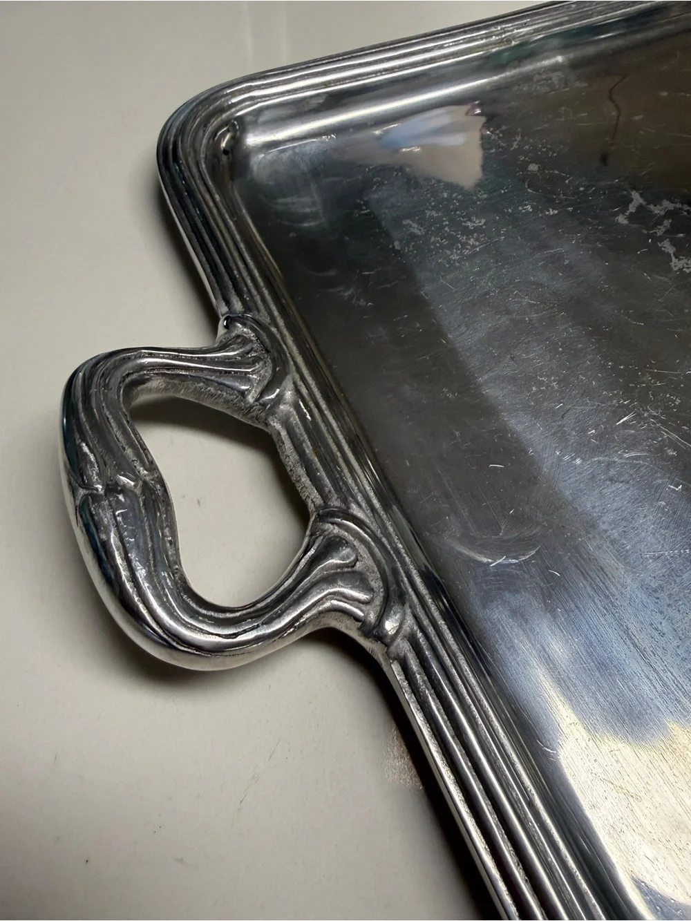 Stainless METART Serving Tray with Handles - Silver